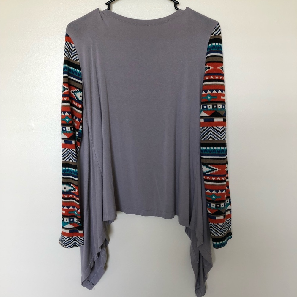 🦃 My Wardrobe Geometric Print Drape Front Cardigan